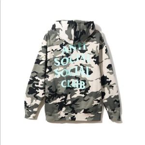 Anti social social club snowy days (camo) hoodie
